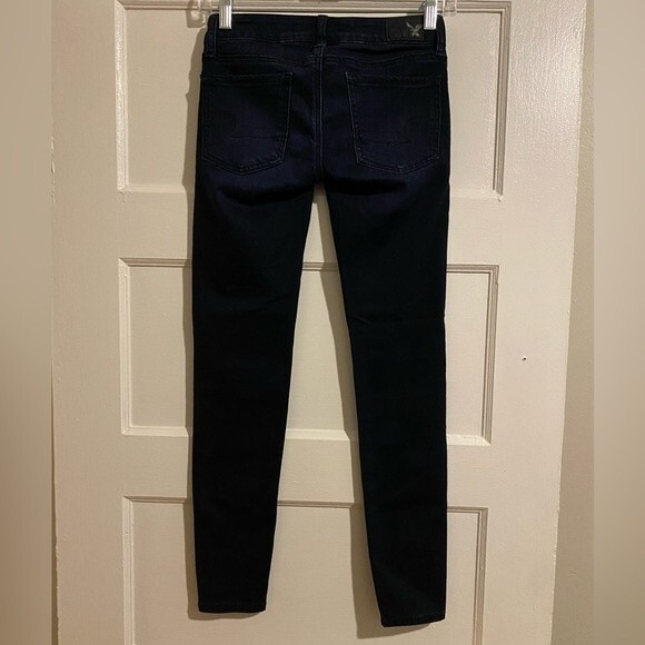 American Eagle Dark Wash Denim Super Low Stretch Skinny Jegging Jeans - Picture 2 of 16
